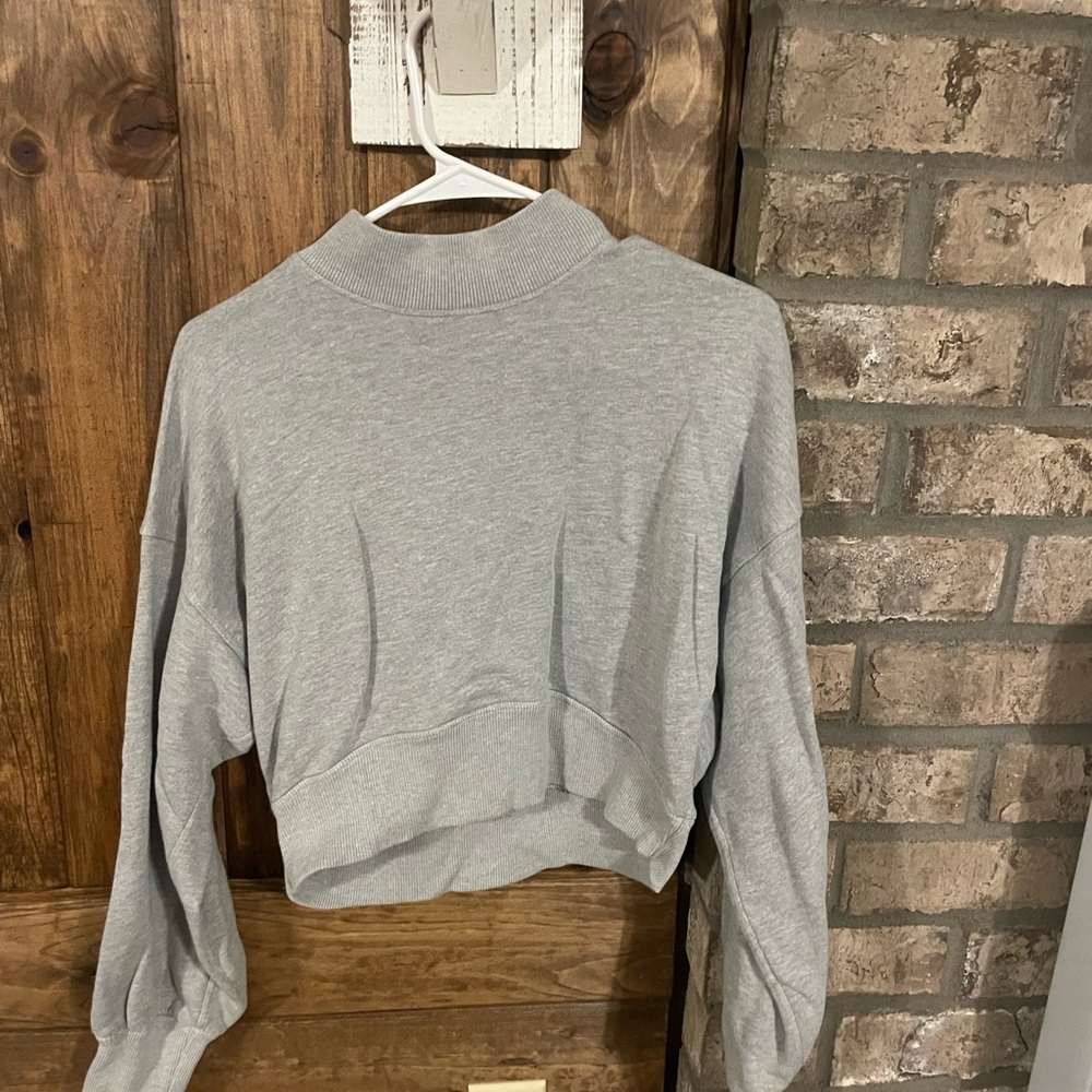 Gray Cropped Sweatshirt